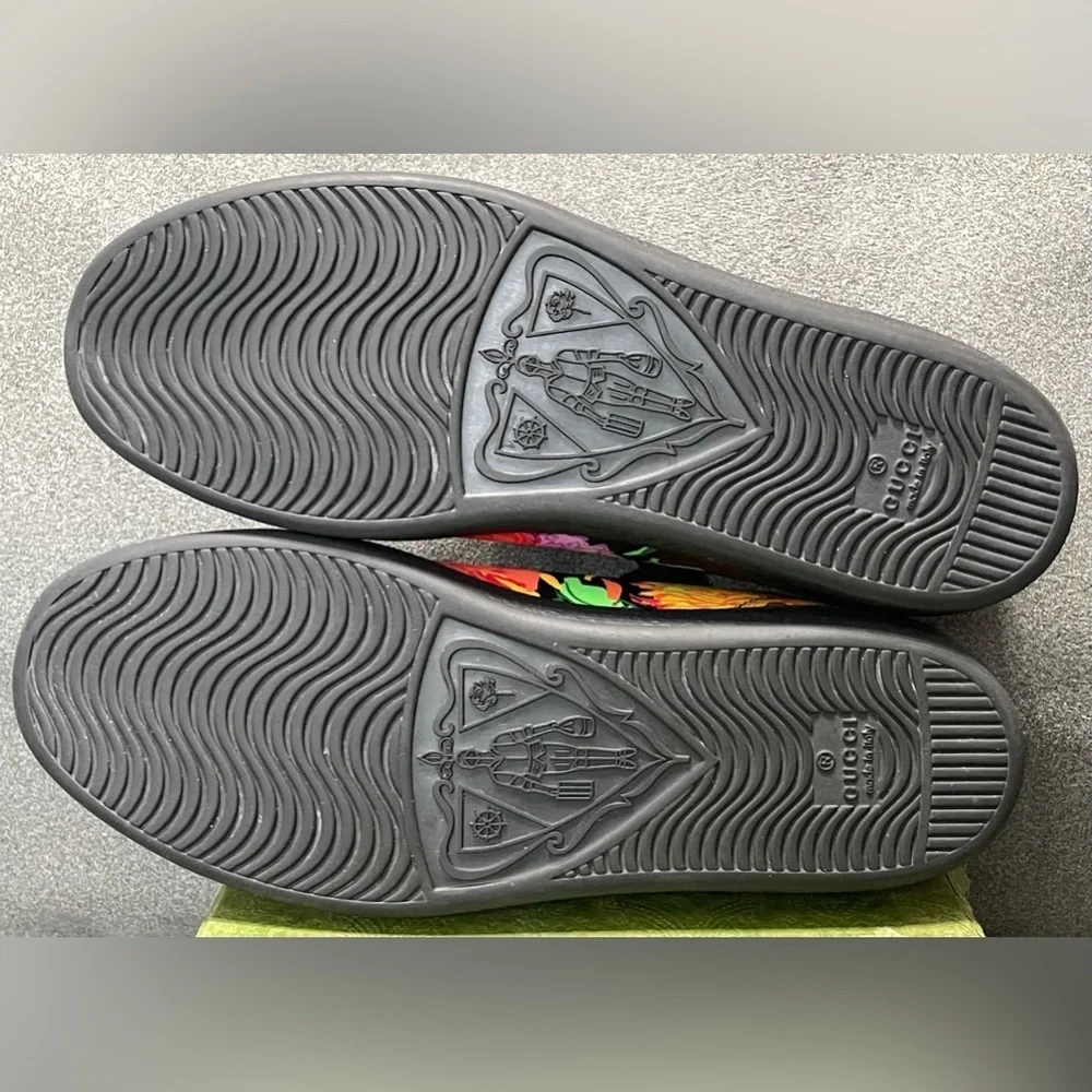 SOLD SOLD SOLD Gucci Ken Scott Ace Sneakers Infinity Jenni Black Floral Print - Picture 9 of 11
